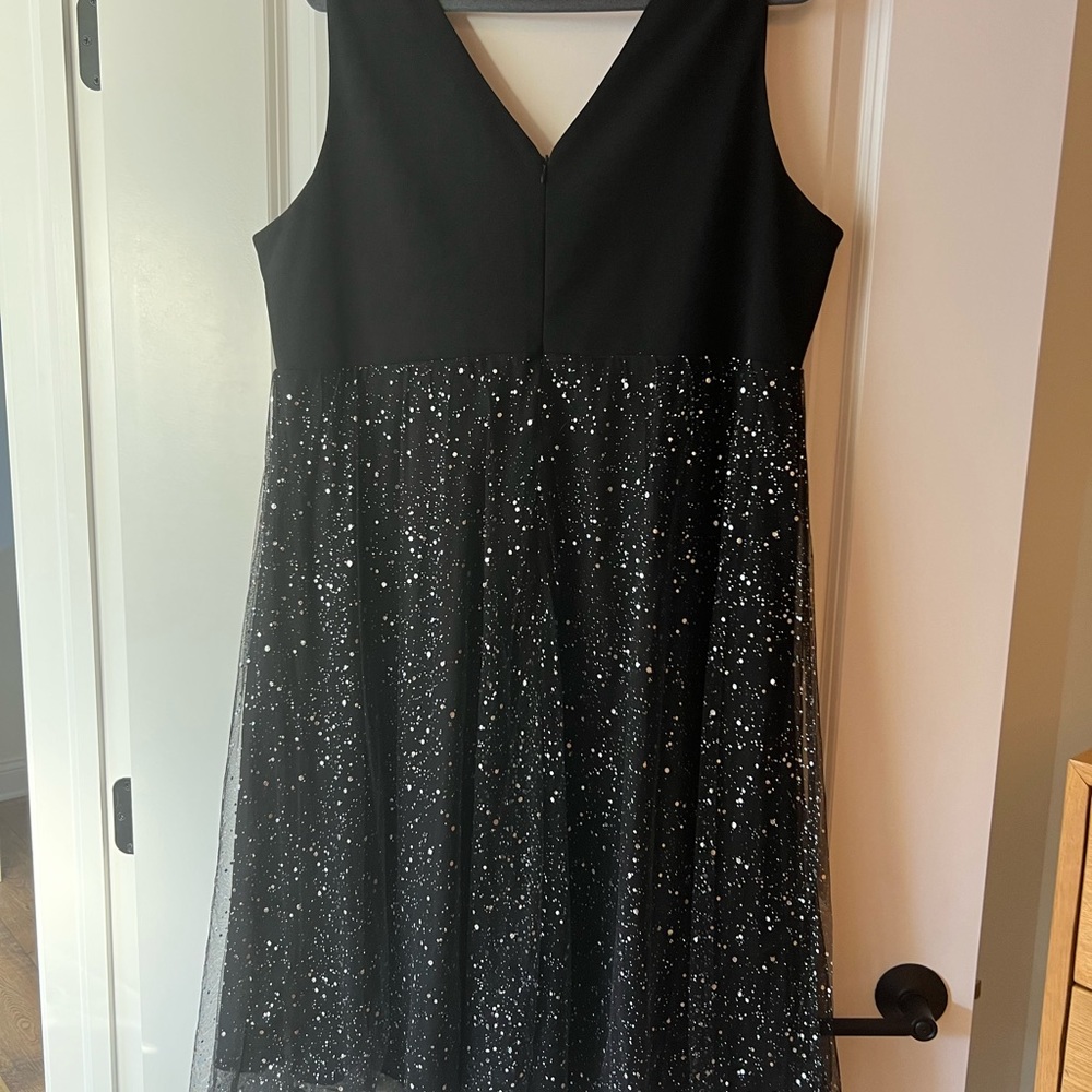 Black and Silver Shimmer Cocktail Dress